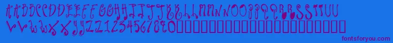 TwilightExpress-Schriftart – Violette Schriften auf blauem Hintergrund