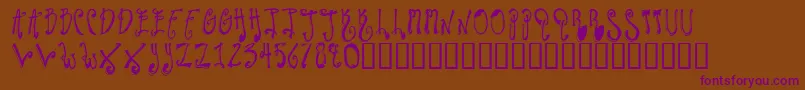 フォントTwilightExpress – 紫色のフォント、茶色の背景