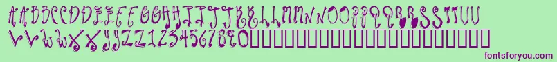 TwilightExpress Font – Purple Fonts on Green Background