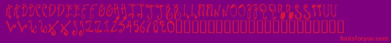 TwilightExpress-Schriftart – Rote Schriften auf violettem Hintergrund