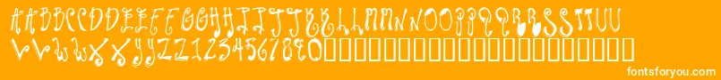 TwilightExpress-Schriftart – Weiße Schriften auf orangefarbenem Hintergrund