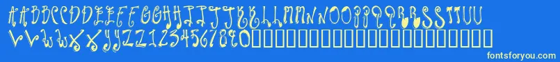 フォントTwilightExpress – 黄色の文字、青い背景