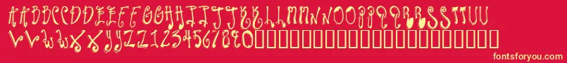 フォントTwilightExpress – 黄色の文字、赤い背景