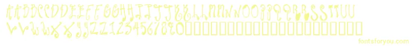 Czcionka TwilightExpress – żółte czcionki na białym tle