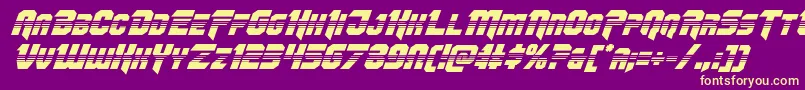 Omegaforcehalfital11 Font – Yellow Fonts on Purple Background