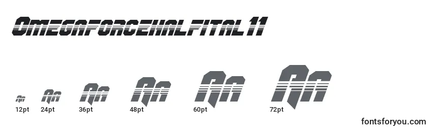 Omegaforcehalfital11 Font Sizes