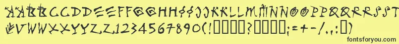 Merlinll Font – Black Fonts on Yellow Background