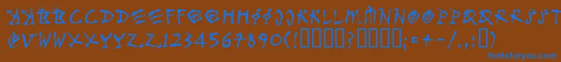 Merlinll-fontti – siniset fontit ruskealla taustalla