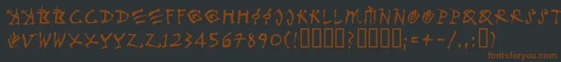 Merlinll-fontti – ruskeat fontit mustalla taustalla