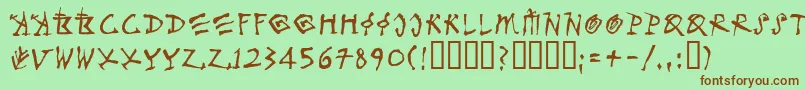 Merlinll Font – Brown Fonts on Green Background