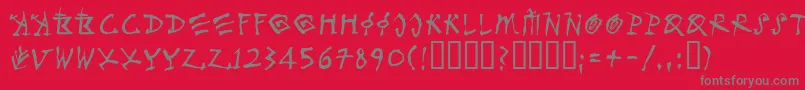 フォントMerlinll – 赤い背景に灰色の文字