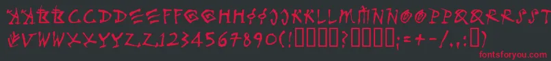 Merlinll Font – Red Fonts on Black Background