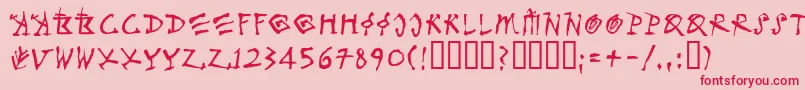 Merlinll Font – Red Fonts on Pink Background