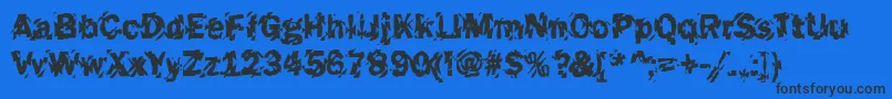 Funky45Bold-Schriftart – Schwarze Schriften auf blauem Hintergrund