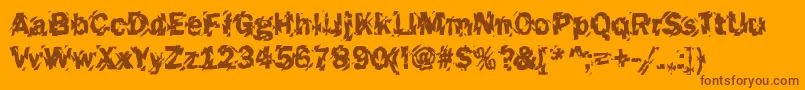 Funky45Bold Font – Brown Fonts on Orange Background