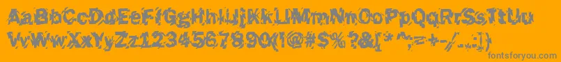 Funky45Bold-Schriftart – Graue Schriften auf orangefarbenem Hintergrund