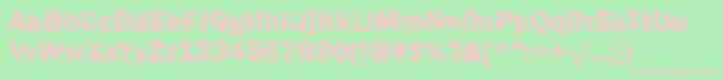 Funky45Bold Font – Pink Fonts on Green Background