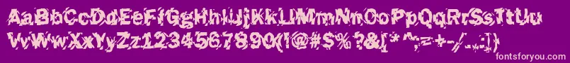 Funky45Bold-Schriftart – Rosa Schriften auf violettem Hintergrund