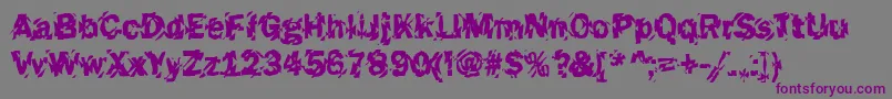 Funky45Bold Font – Purple Fonts on Gray Background