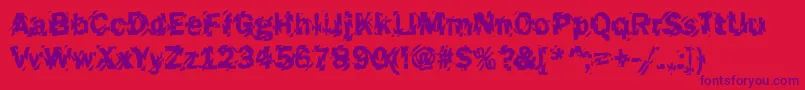 Funky45Bold-Schriftart – Violette Schriften auf rotem Hintergrund