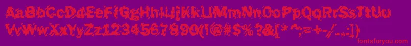 Funky45Bold Font – Red Fonts on Purple Background