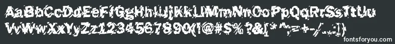 フォントFunky45Bold – 黒い背景に白い文字