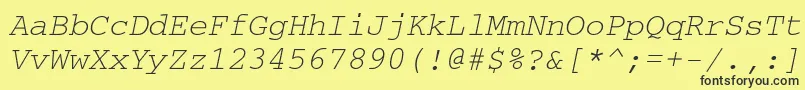 CourierettItalic Font – Black Fonts on Yellow Background