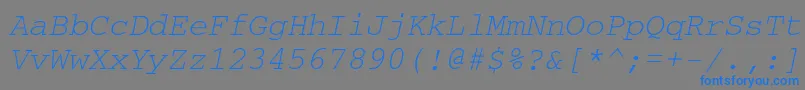 CourierettItalic Font – Blue Fonts on Gray Background