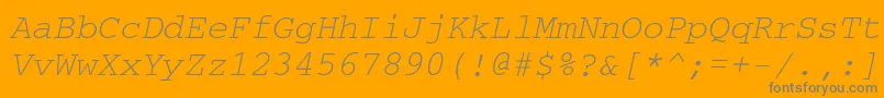 Шрифт CourierettItalic – серые шрифты на оранжевом фоне