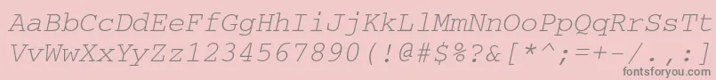 Шрифт CourierettItalic – серые шрифты на розовом фоне