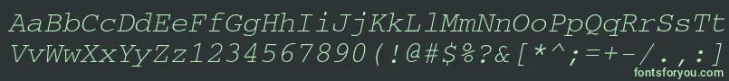 Fonte CourierettItalic – fontes verdes em um fundo preto