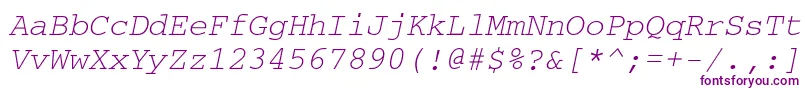 Czcionka CourierettItalic – fioletowe czcionki