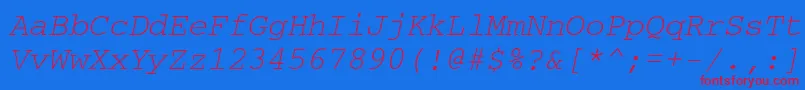 Шрифт CourierettItalic – красные шрифты на синем фоне