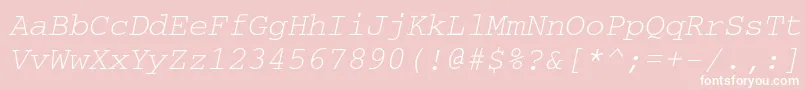 Fonte CourierettItalic – fontes brancas em um fundo rosa