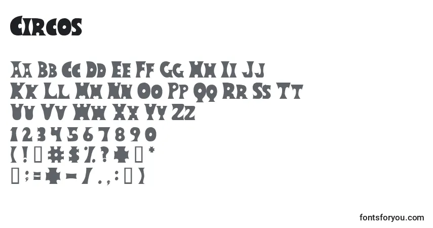 Czcionka Circos – alfabet, cyfry, specjalne znaki