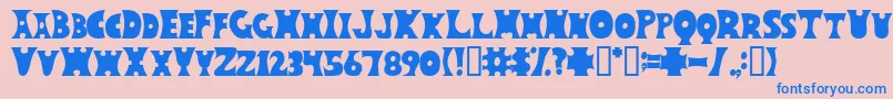 フォントCircos – ピンクの背景に青い文字