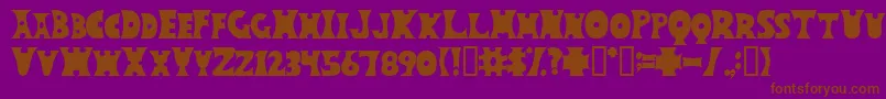 Circos-fontti – ruskeat fontit violetilla taustalla