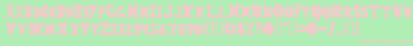 Circos-fontti – vaaleanpunaiset fontit vihreällä taustalla