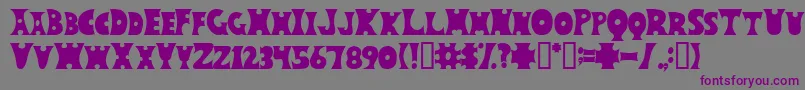 Circos-fontti – violetit fontit harmaalla taustalla