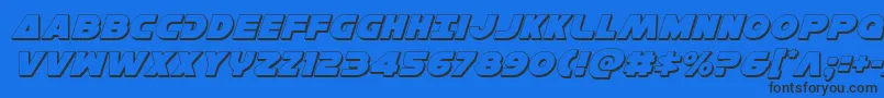 Hansolov33Dital Font – Black Fonts on Blue Background