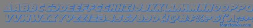 Hansolov33Dital Font – Blue Fonts on Gray Background