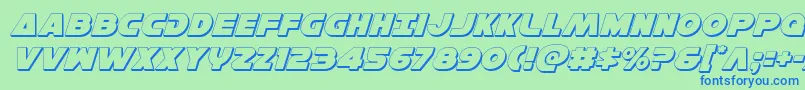 フォントHansolov33Dital – 青い文字は緑の背景です。
