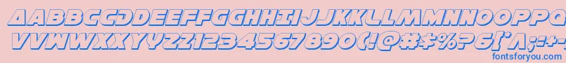 フォントHansolov33Dital – ピンクの背景に青い文字