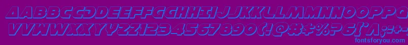 フォントHansolov33Dital – 紫色の背景に青い文字