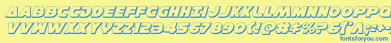 Hansolov33Dital-fontti – siniset fontit keltaisella taustalla