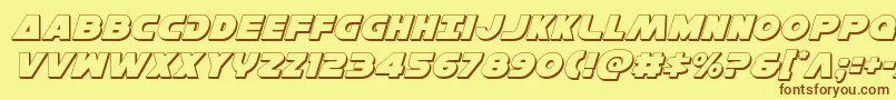 Hansolov33Dital Font – Brown Fonts on Yellow Background