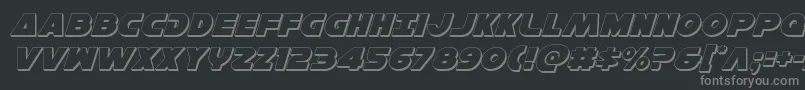 フォントHansolov33Dital – 黒い背景に灰色の文字