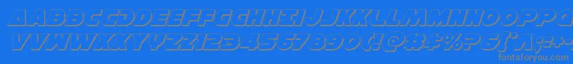 Hansolov33Dital-fontti – harmaat kirjasimet sinisellä taustalla