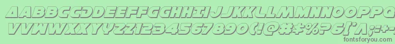 フォントHansolov33Dital – 緑の背景に灰色の文字