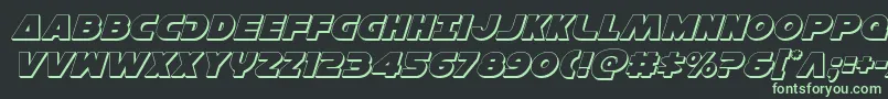 Hansolov33Dital-fontti – vihreät fontit mustalla taustalla